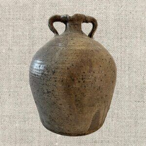 19c French Provincial Stoneware Double Handle Water Jug